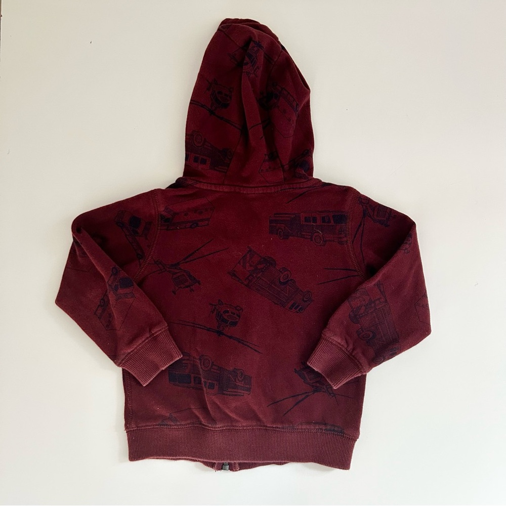 Carter's Boys 3T Firetruck Zip Up Hoodie - Picture 2 of 4